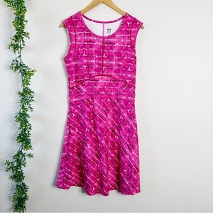 Title Nine Womens Pink Athletic Stretch Dress Size Medium Pink Geometric Print